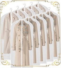Garment Bags,12PCS Dustproof Garment Covers Clothes Covers with Zip 60X140CM NEW