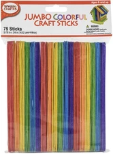 Pepperell Crafts Jumbo Craft Sticks 5.875"X.75" 75/Pkg-Colorful