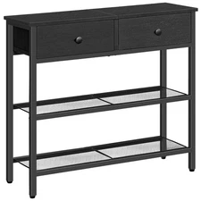 29.5" Narrow Console Table with 2 Fabric Drawers, Sofa Table, Small Entryway ...