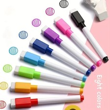 8 Colour  Non Magnetic White Board Marker Pens Dry Eraser Easy Wipe Whiteboard