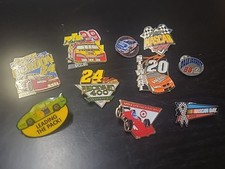 Lot Of 10 Racing NASCAR Hat Pins Race Car Tony Stewart Jeff Gordon Dale Jarrett