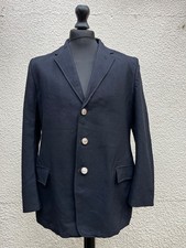 Vintage British Rail Black Wool Uniform Blazer Jacket-42" Chest