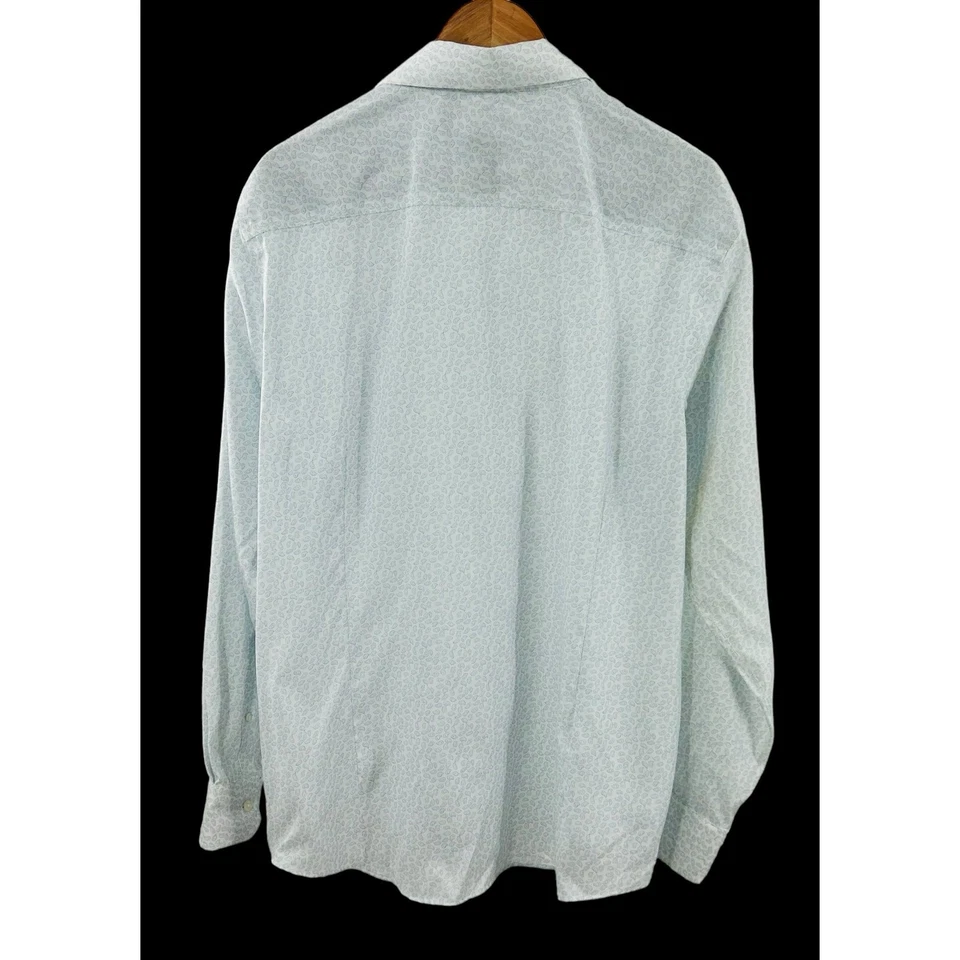 Egara Non Iron Slim Fit Button Down XLarge White/Blue design Shirt - Image 4 of 4