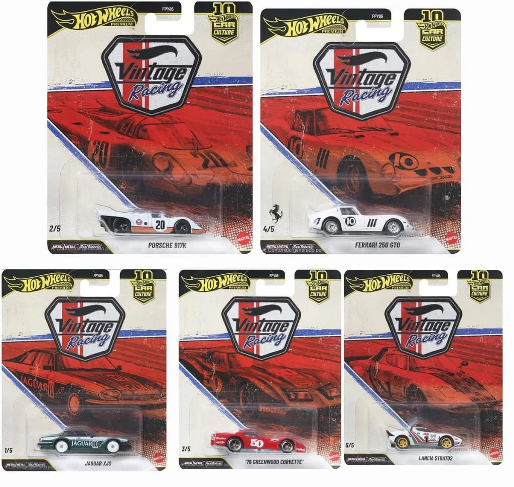 Hot Wheels Premium Vintage Racing 2026 Complete Set 5 Cars - IN HAND
