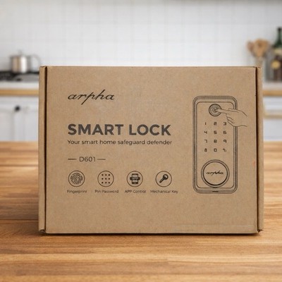 Arpha D601 Smart Fingerprint Door Lock   5 Unlock Methods, App-Controlled Access