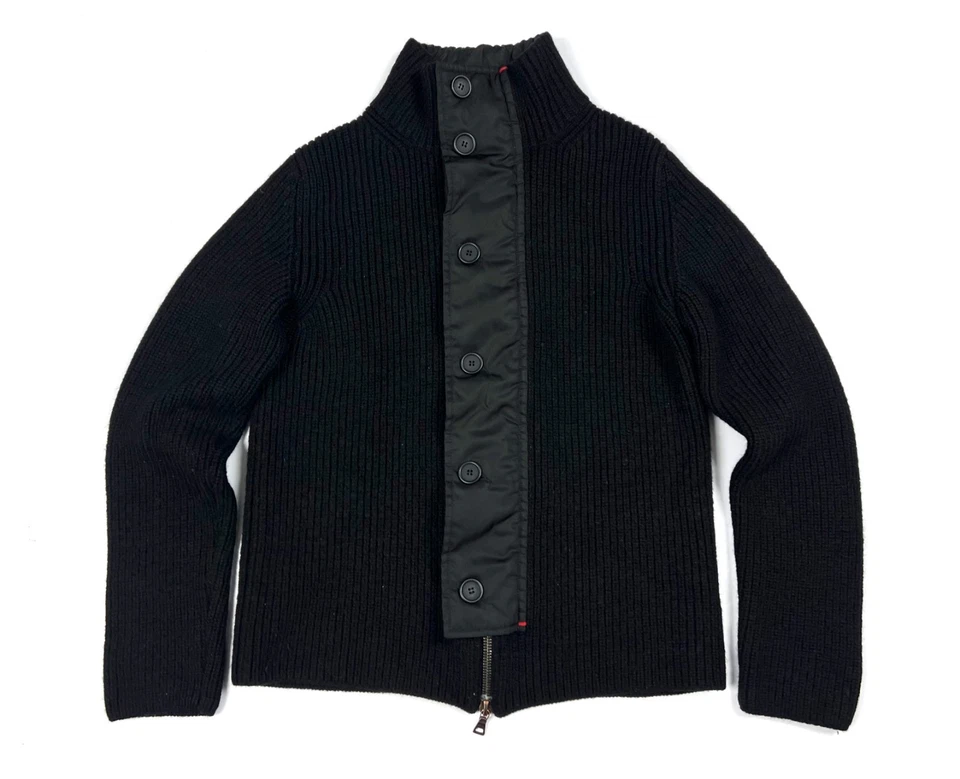 Auth Men's PRADA Milano Black Full Zip Heavy Wool Sweater Jacket Size 50 S/M - Image 4 of 4