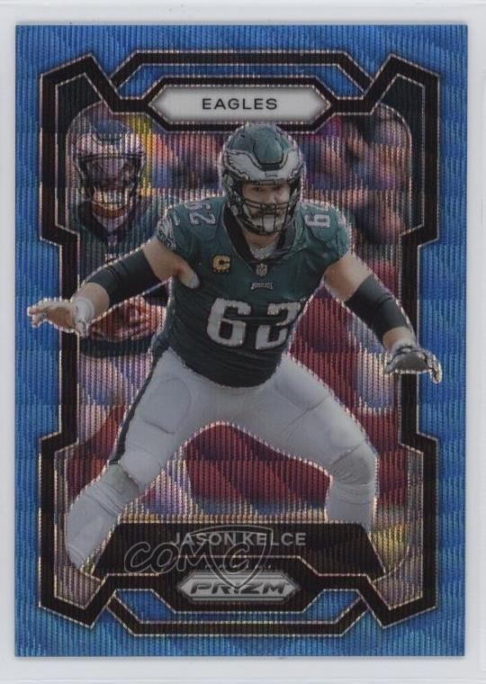 2023 Panini Prizm Blue Wave Prizm 41/199 Jason Kelce #245 1rj5