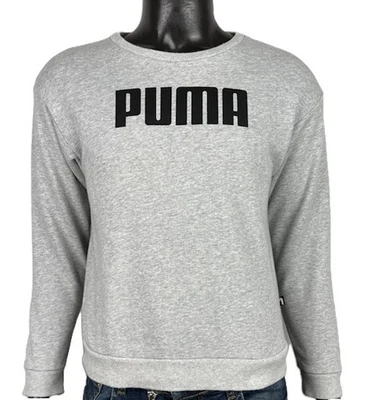 Sweat-shirt homme Puma XS coton gris col rond grand logo - Photo 1/4
