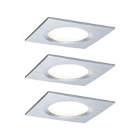 LED Einbauleuchte Nova Plus Coin Basisset Starr IP44 Eckig 78X78 Mm Coin 3X6W 3X