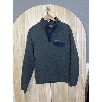 Patagonia  Men's Organic Cotton Quilt Snap-T Pullover Large Forge Grey small