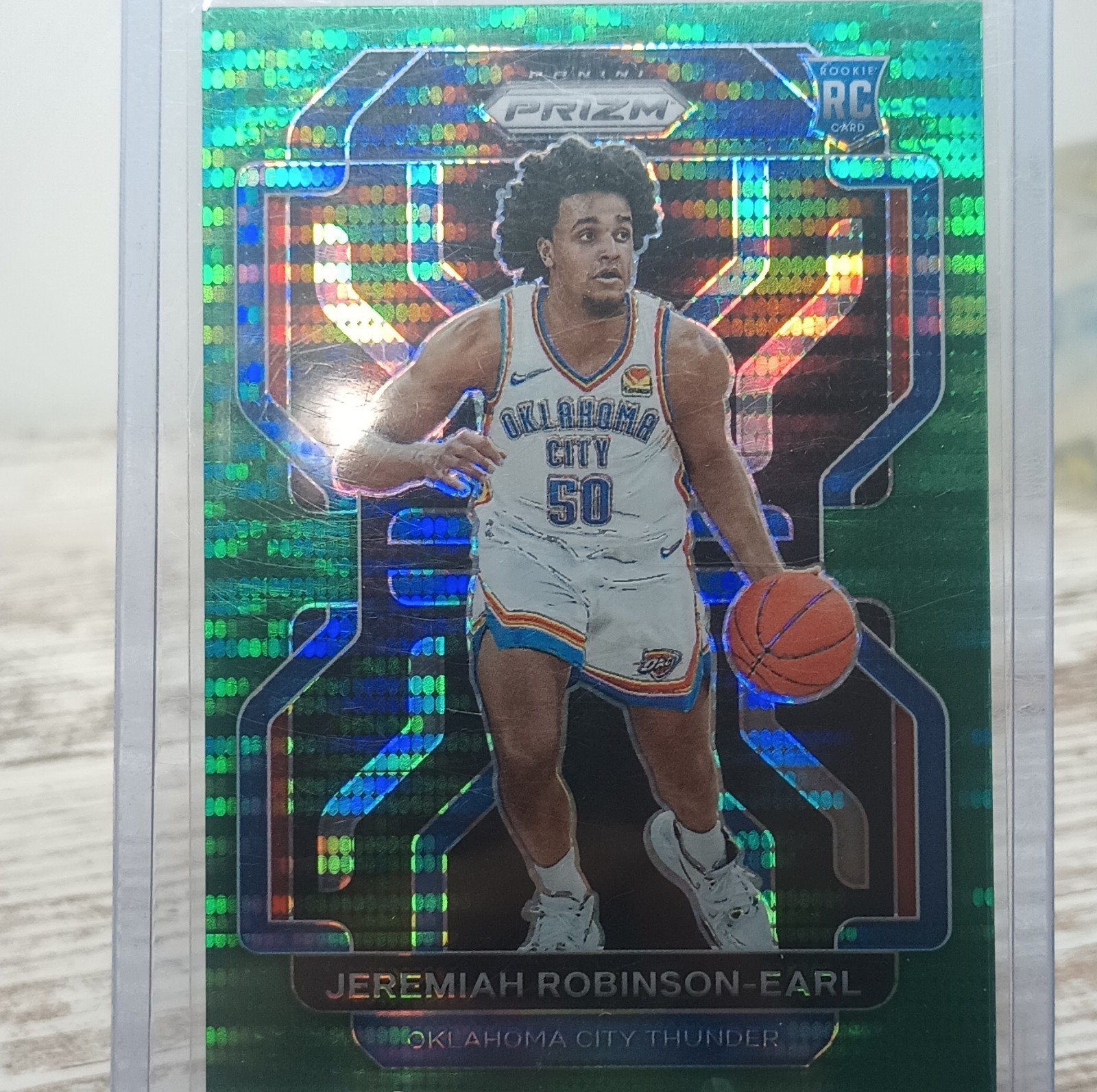 Panini 2021-22 Prizm Green Prizm Rookie Jeremiah Robinson-Earl #319 Thunder /25