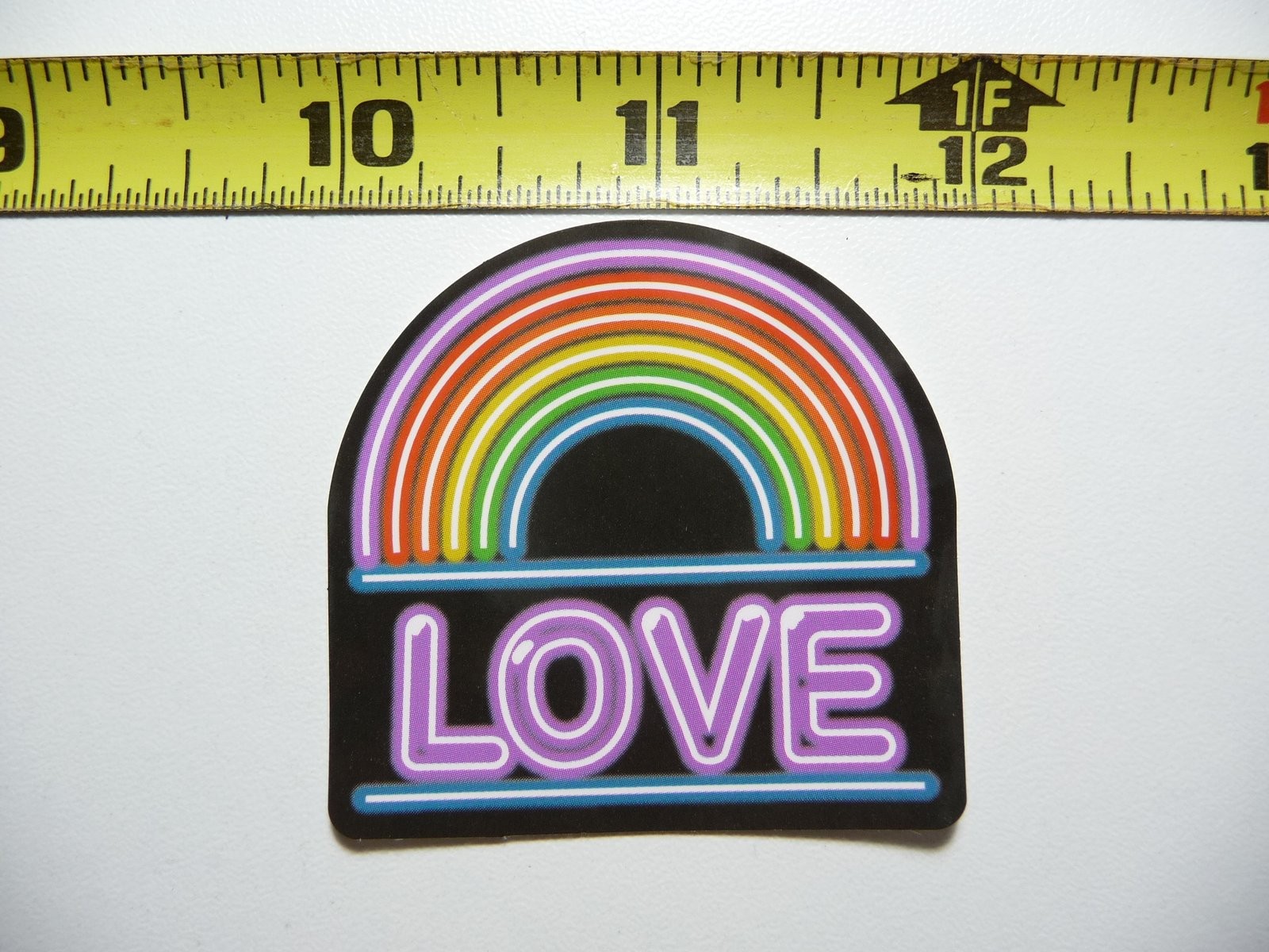 Vibrant Neon Rainbow Love Sticker Decal - Bright Vinyl Art