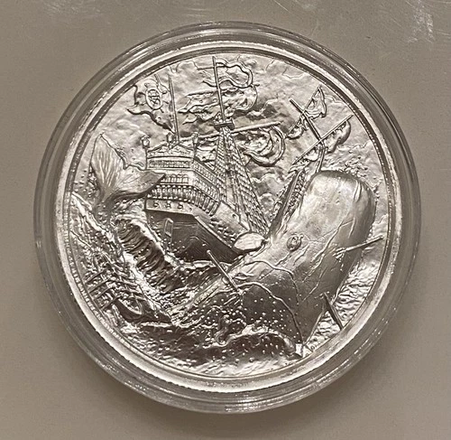 Elemetal Privateer Series White Whale 2 Troy oz .999 Fine Silver Round