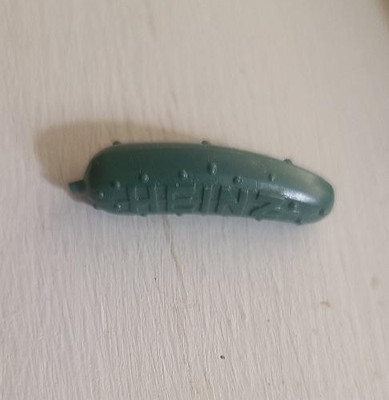 Heinz Dill Sweet Pickle Vintage Lapel Pin - Green Cucumber Condiment Logo Pin