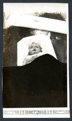 VTG Infant Baby Post Mortem Photo - Sad. Mourning. Casket.