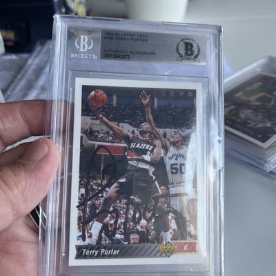TERRY PORTER SIGNED 1992/93 BGS AUTHENTIC AUTOGRAPH AUTO