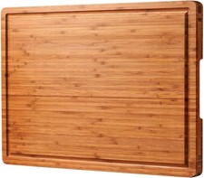 24"x18" Bamboo Cutting Boards, XXL Charcuterie Cheese 24L x 18W, Brown