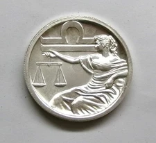 VINTAGE 1983 Zodiac Sign "LIBRA", 1 oz. .999 Silver Proof Round