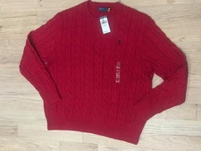 Polo Ralph Lauren Cable-Knit Cotton Sweater 2XLT / 2TGL RED MSRP $148.00