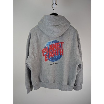 Balenciaga Q:2 / Planet Earth Molleton Arch Zip-Up Hoodie in