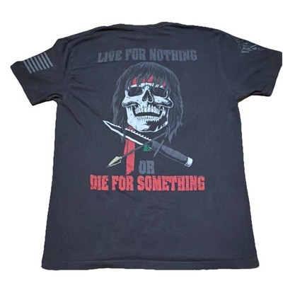 Warrior XII Black Skull  Live for Nothing or Die for Something  Tee Sz L 