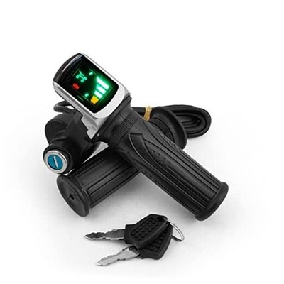 L-faster Bike Throttle Handle Speed Accelerator Grip with Key Switch 36V