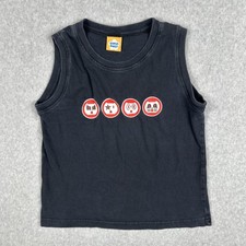 Vintage Oopsy Daisy Small Cropped Sleeveless Shirt Made In USA Y2K Skateboard