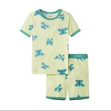 Cat  Jack Pajama Set Girls Size 4 Light Green Butterfly 2 Piece Cotton NEW