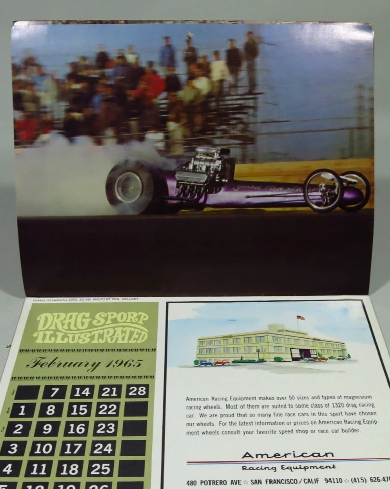 Calendario de carreras de arrastre 1965 color ¡repite días y fechas en 2027! AHRA-NHRA-IHRA-UDRA Foto 4 de 4