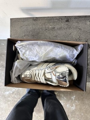 adidas Metallic Silver and Cream Sneakers IG8181 IG8181 Wales Bonner adidas Samba Silver Metallic Cream White  main image 4