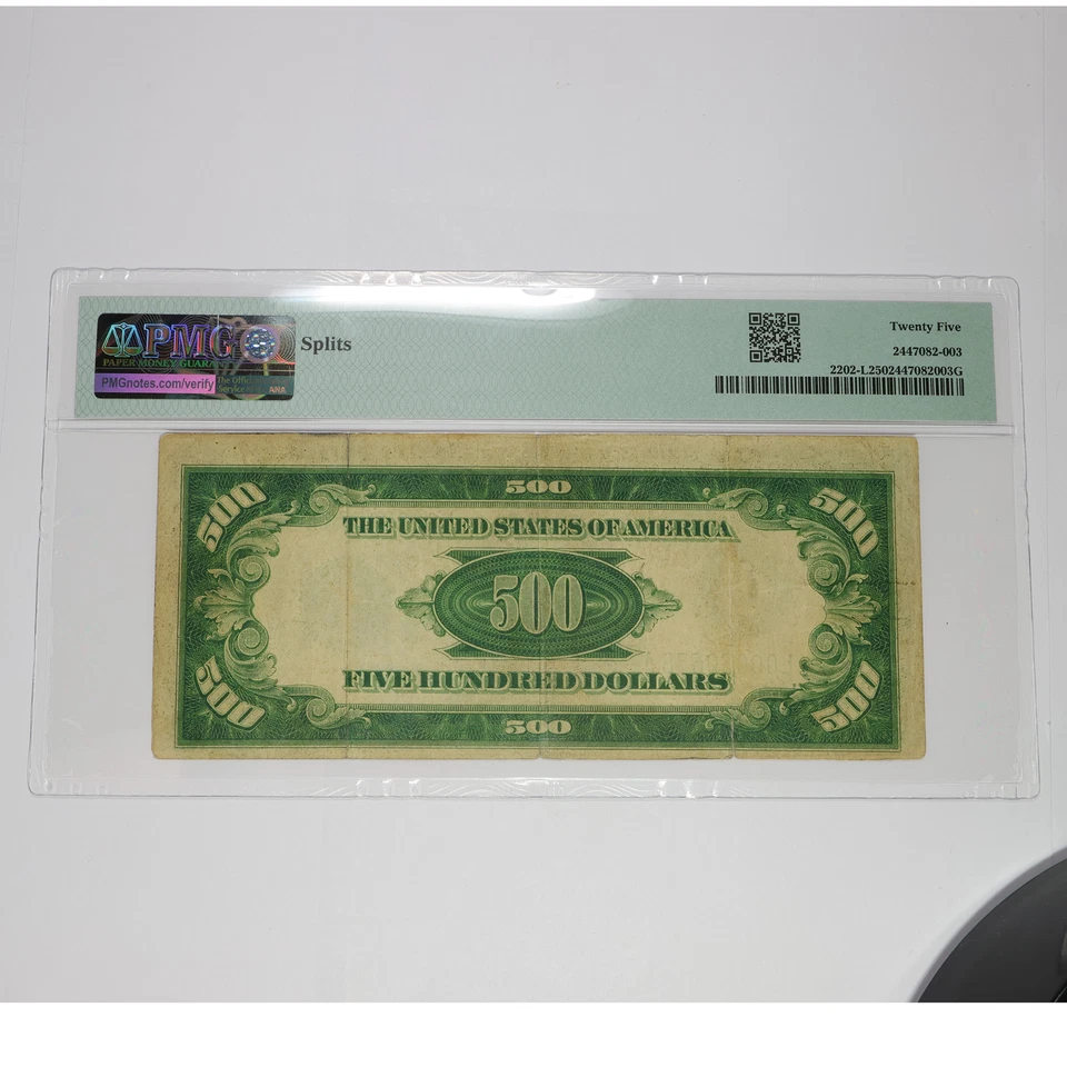 1934 A PMG VF25 - $500 Five Hundred Dollar Federal Reserve US Note #56610F - Image 2 of 2