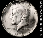 1964-D Silver Kennedy Half Dollar - Choice Gem Brilliant Unc  Lustrous  #L6588