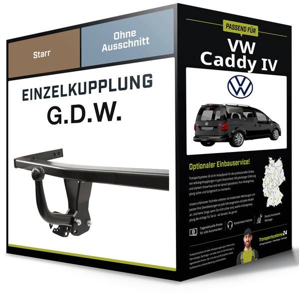 Starre AnhäNgerkupplung für VW Caddy IV 05.2015-Jetzt Typ Saa/Sab G.D.W. NEU-image