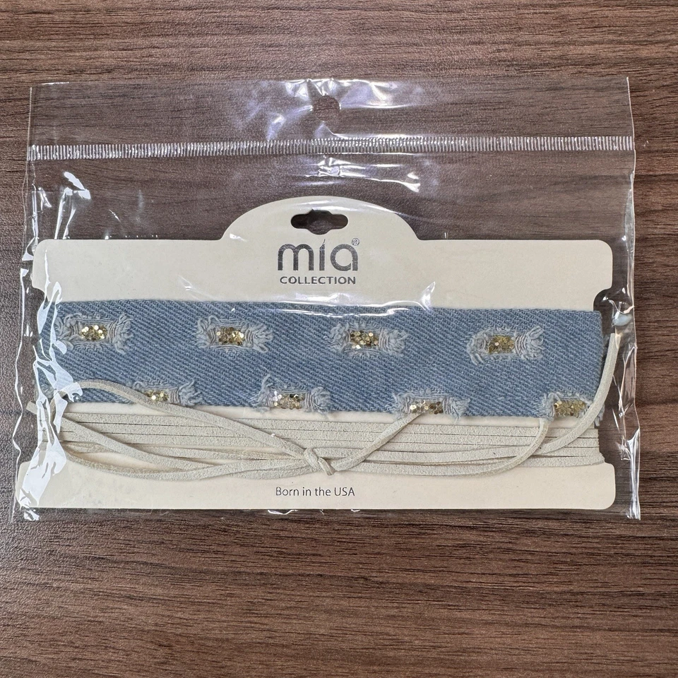 Gargantilla Collar Moda Joyería Nuevo Con Etiquetas Adolescente Collar Accesorios Azul Dorado Foto 2 de 3