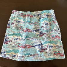 Vineyard Vines girls 12 multi color lined seaside ocean print skirt EUC  1146