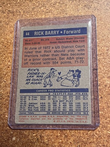 1972-73 Topps Basketball # 44 Rick Berry - Picture 4 of 4