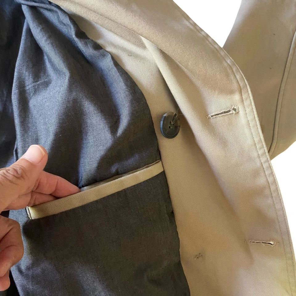 Gabardina TOPMAN Tostada Doble Pecho Cinturón Estilo Hombre Prendas exteriores clásicas Foto 4 de 4