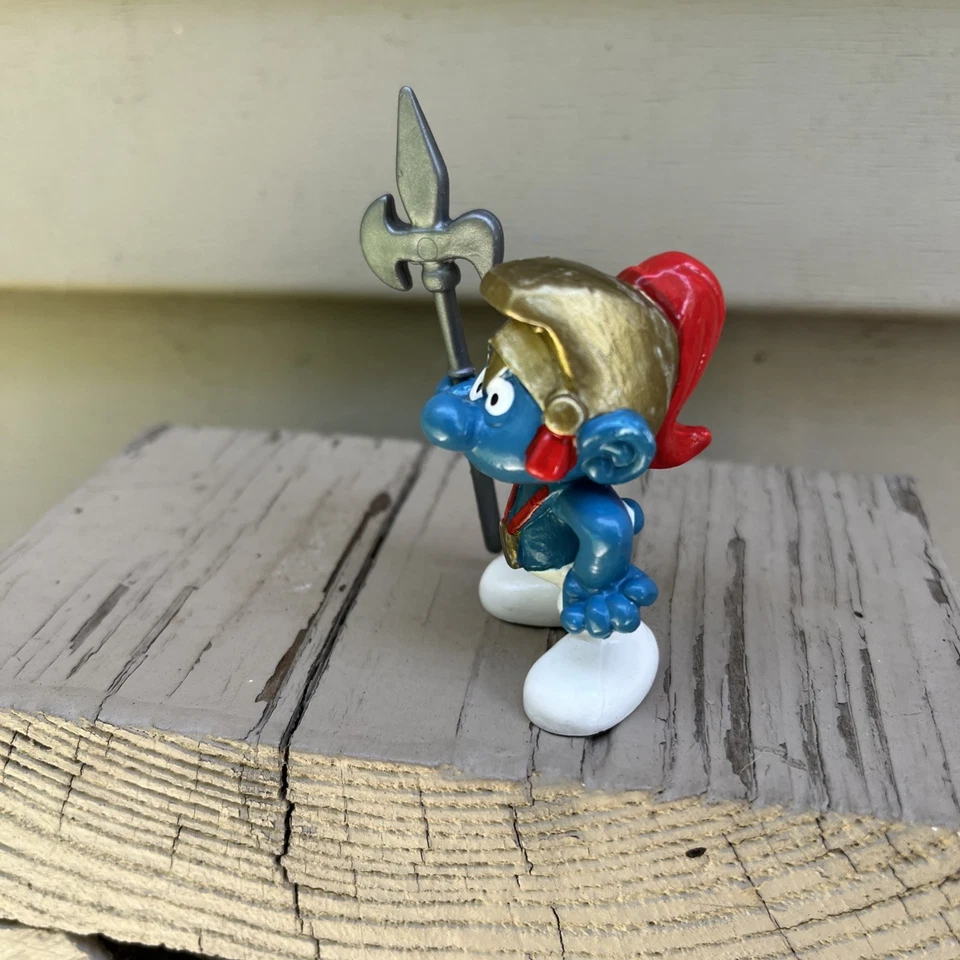 Pitufos Caballero Pitufo Castillo Guardia Raro Figura De Colección PVC Juguete Peyo Estatuilla Foto 4 de 4