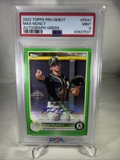 PSA 9 2022 Topps Pro Debut Max Muncy A's RC Error Card Green /99 Dodgers Auto