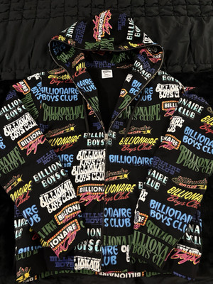 Billionaire Boys Club Men's Multicolor Logo Full Zip Hoodie Black Size L
