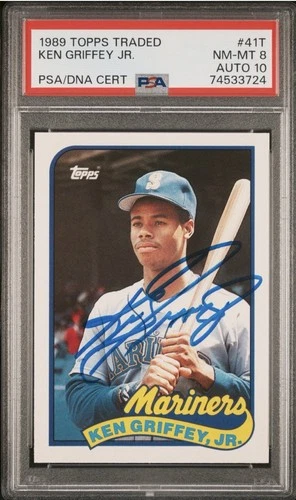 Ken Griffey Jr. 1989 Topps Traded #41T Signed Rookie Baseball Card PSA 10 Auto