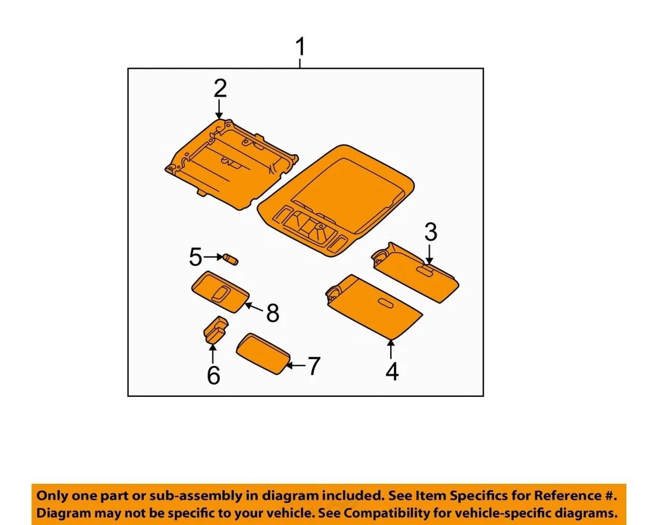 Subaru Forester 2003-2008 mapa domo consola superior gafas de luz cubby OEM Foto 3 de 4