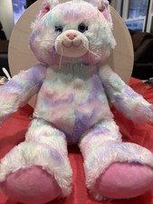 Build-A-Bear Kitty Cat Plush Stuffed Animal Pastel Swirl Tie-Dye 16