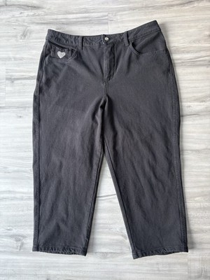 Dream Jeanne s By Quaker Factor Women s Black  Knit Jeans Sz 12 Stretch Sparkles