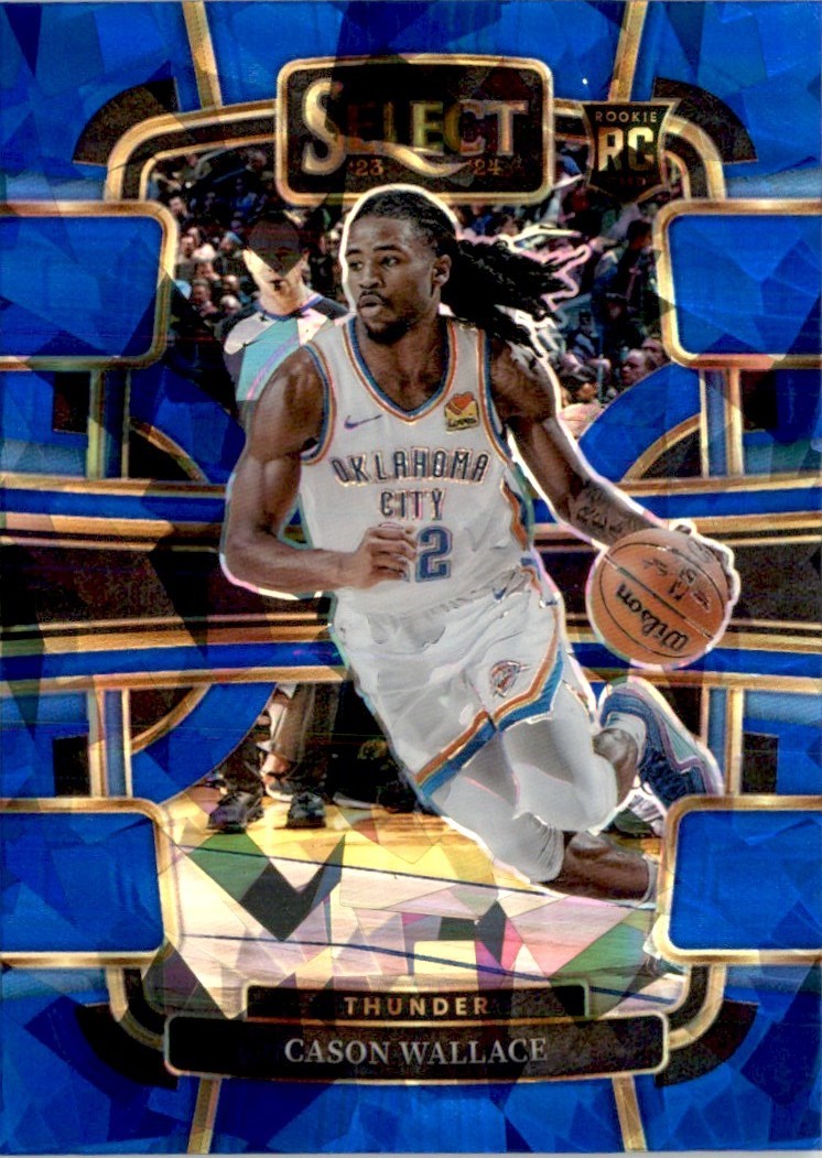 Cason Wallace 2023-24 Panini Select Cracked Ice Blue Prizms RC #88 Oklahoma City