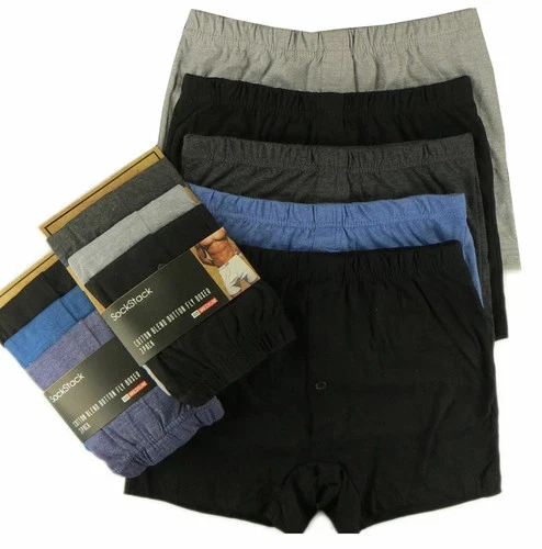 6  Men's Plain Boxer Shorts Underwear, Classic Cotton Rich Boxers S - 7XL