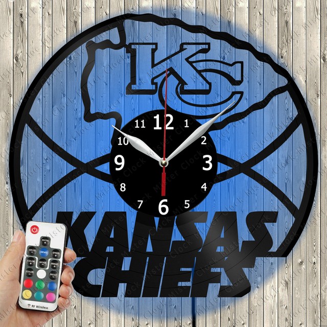 LED Clock Kansas City Chiefs LED Light Vinyl Record Wall Clock LED