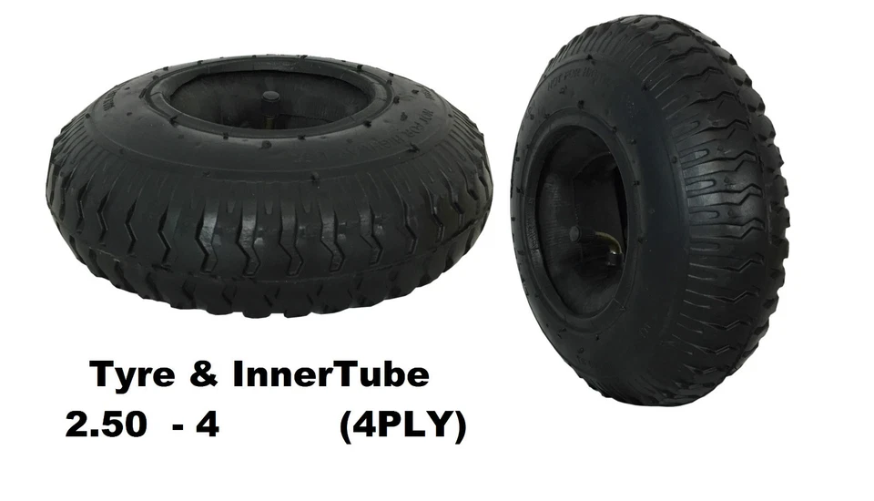 KETO PLASTICS 2.50 - 4 tyre with inner tube ( 220 x 65 ) sack truck trolley bent valve (4 ply)