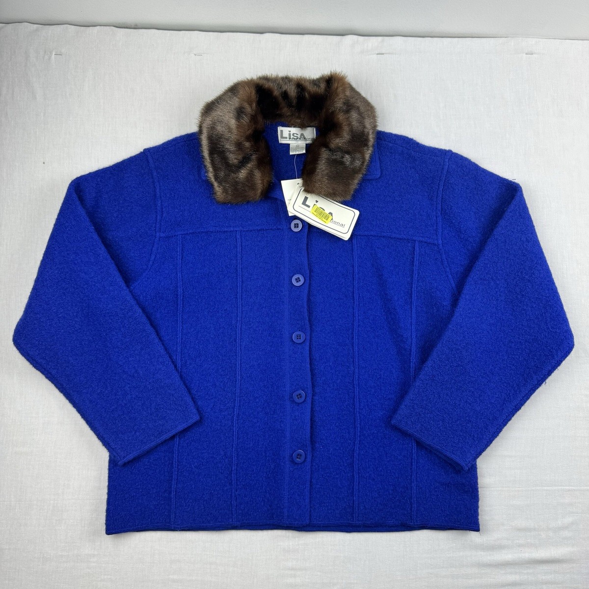 Vintage Lisa International Jacket Womens XL Blue Boiled Cotton