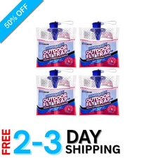Effective Outdoor Fly Catchers - 4 Non-Toxic Trap Bags Safe for Pets and Kids
